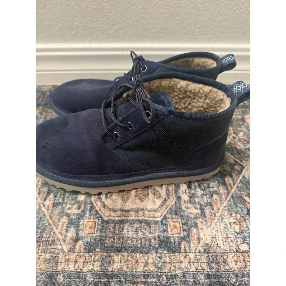 UGG Neumel Corduroy‎ Navy Blue Suede Ankle Boots Mens 8 1114196